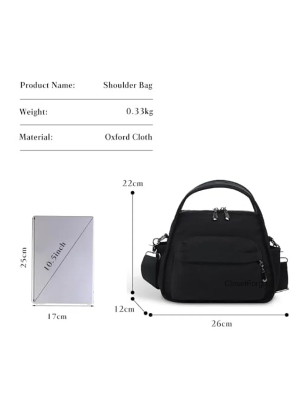 Oxford Handbag for Women Waterproof Shoulder Crossbody Bag Casual Lightweight